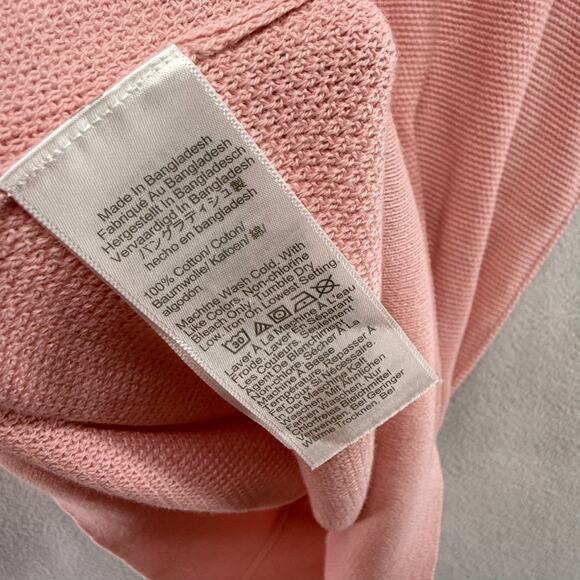 J Crew Sweater men's Large Pink Cotton Seed Stitch Lightweight Crew Preppy NEW - Picture 9 of 10